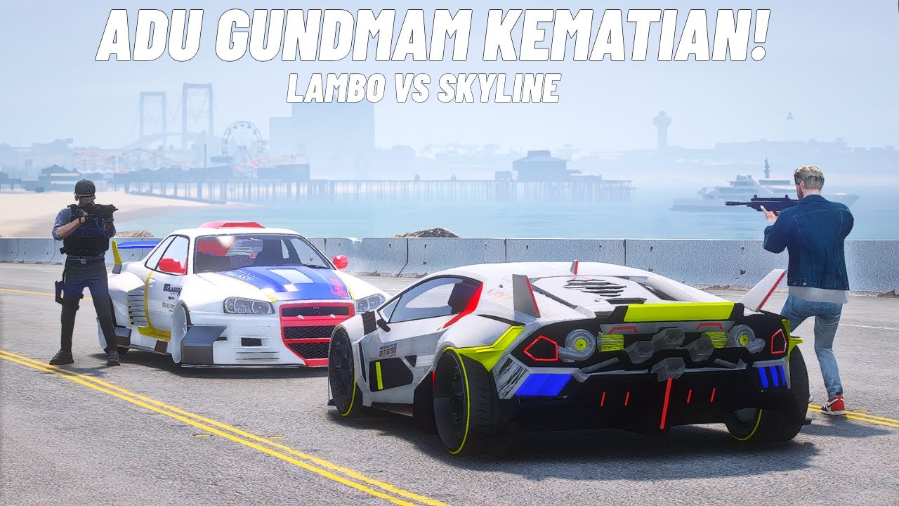 ADU GUNDAM LAMBO VS SKYLINE BIKIN SELURUH KOTA BERANTAKAN DAN KEPOLISIAN PUSING