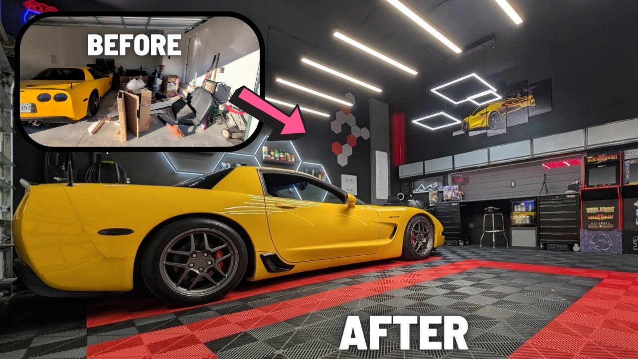 COMPLETE 10 MINUTE GARAGE MAKEOVER TIMELAPSE | BUDGET GARAGE BUILD | 100% DIY