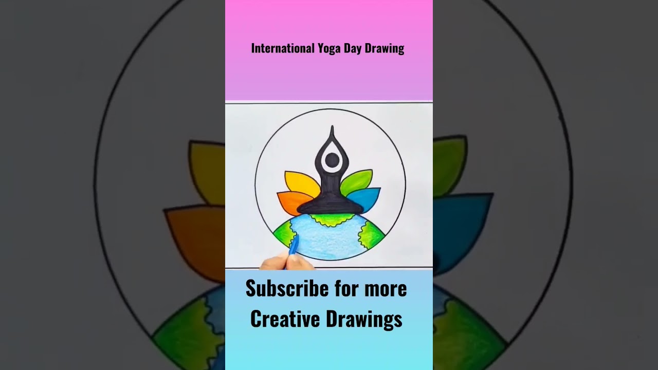 Yoga Day Drawing easy #amritadrawingbook #shorts #yogaday