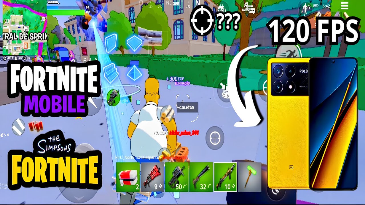 FORTNITE MOBILE | ÚLTIMO DIA DA TEMPORADA "THE SIMPSONS" 🍩 120 FPS (POCO X6 PRO) 🚀📲