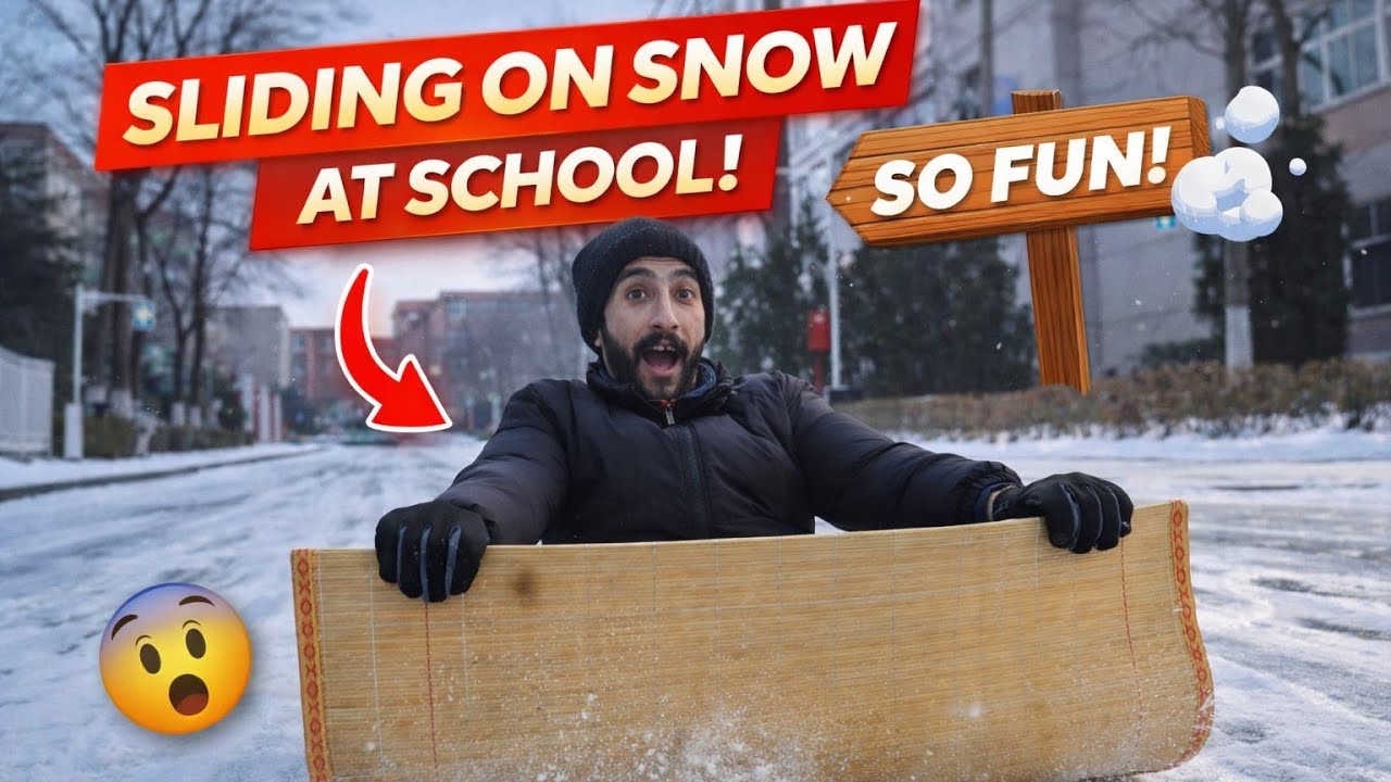 School Turned into Snow Slide ❄️🔥 Wooden Mat Adventure | Vlog 