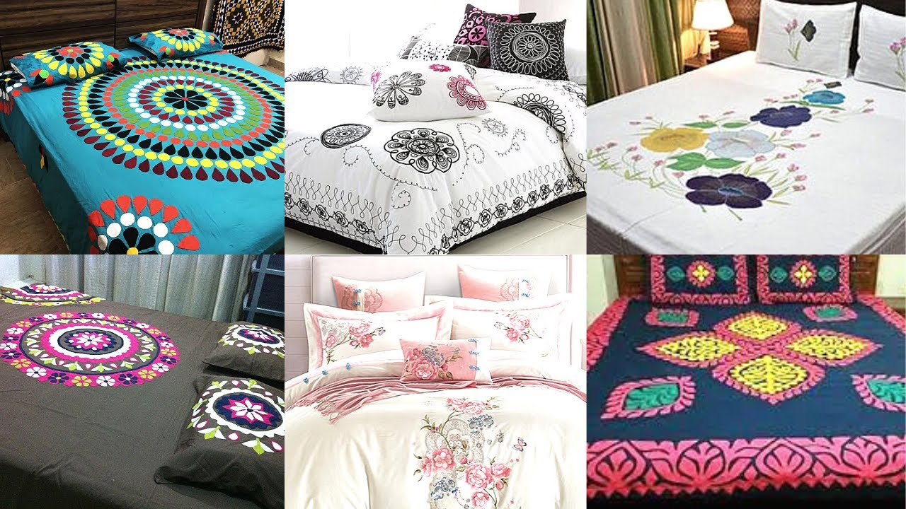 Top Class Hand Embroidered Bedsheet Collection//Bed Sheet Design// Embroidery Patterns For bedsheets