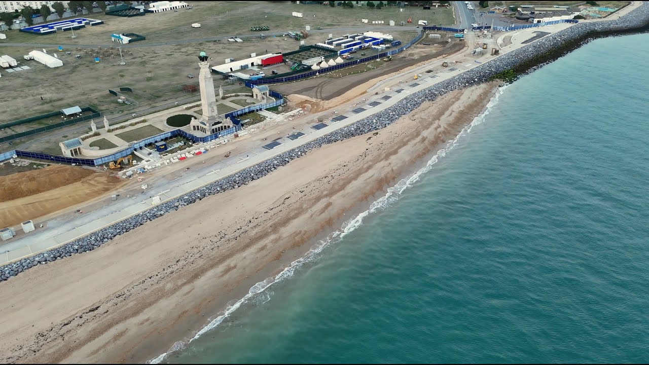 Southsea Sea Defences Progress | August 2025 Drone Update | Coastal Protection & Regeneration
