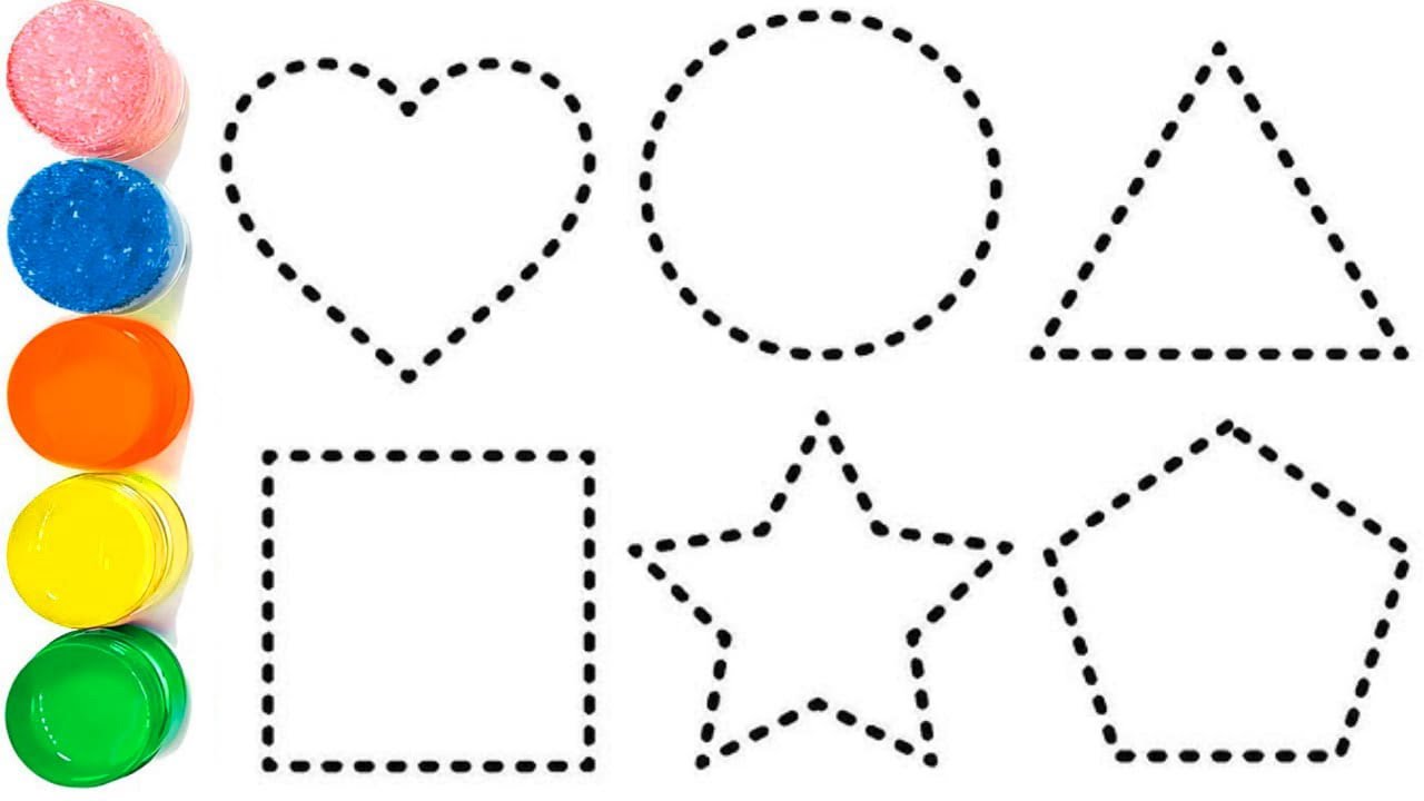 Shapes drawing for kids, Learn 2d shapes, colors for toddlers | Preschool Learning part - 143