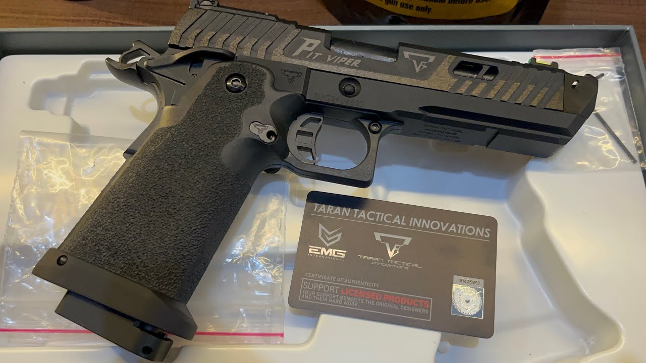 EMG Airsoft Pit Viper Gas Blowback unboxing and testing