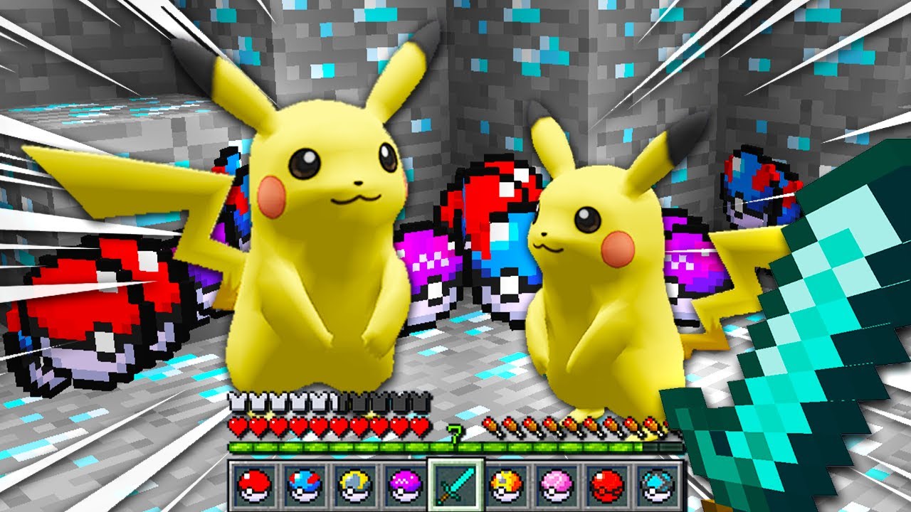 Minecraft but there are pokemon spawning everywhere...