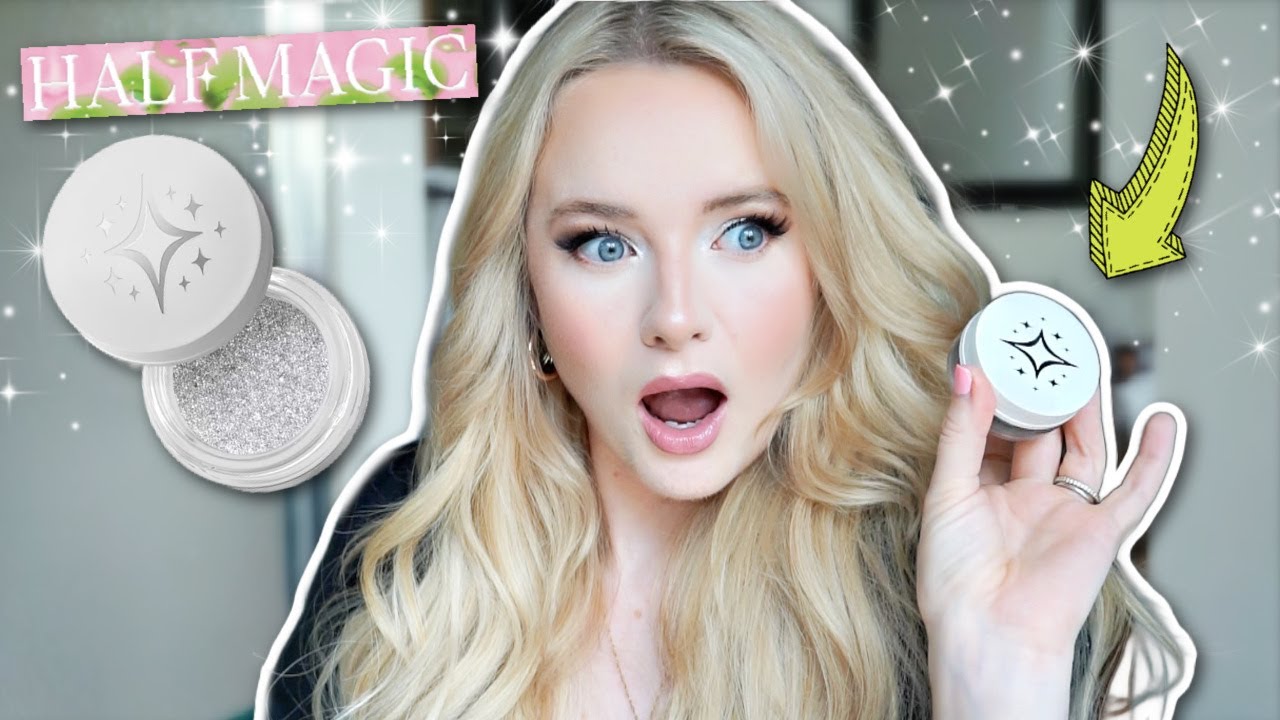 testing the new half magic glitter puck shade and new skincare!