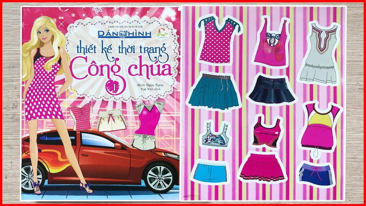 Đồ chơi dán hình thiết kế trang phục Barbie công chúa - Sticker princess dressing toys (Chim Xinh)