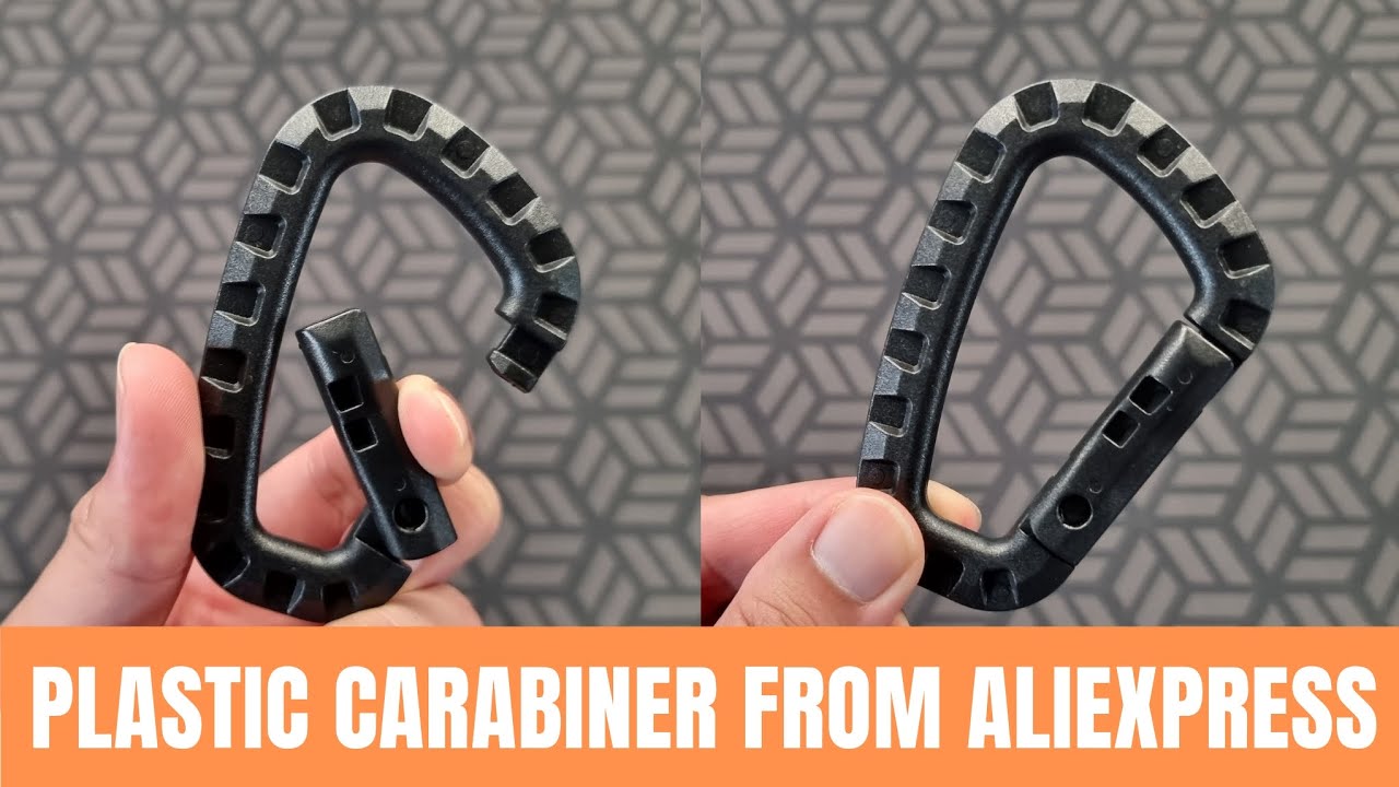 Plastic carabiner from Aliexpress