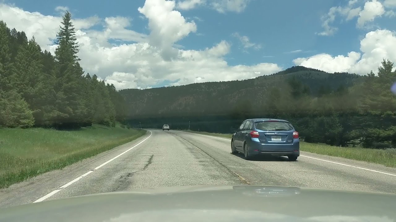 Montana Drive: US Route 191 between West Yellowstone and Big Sky in a Crown Victoria