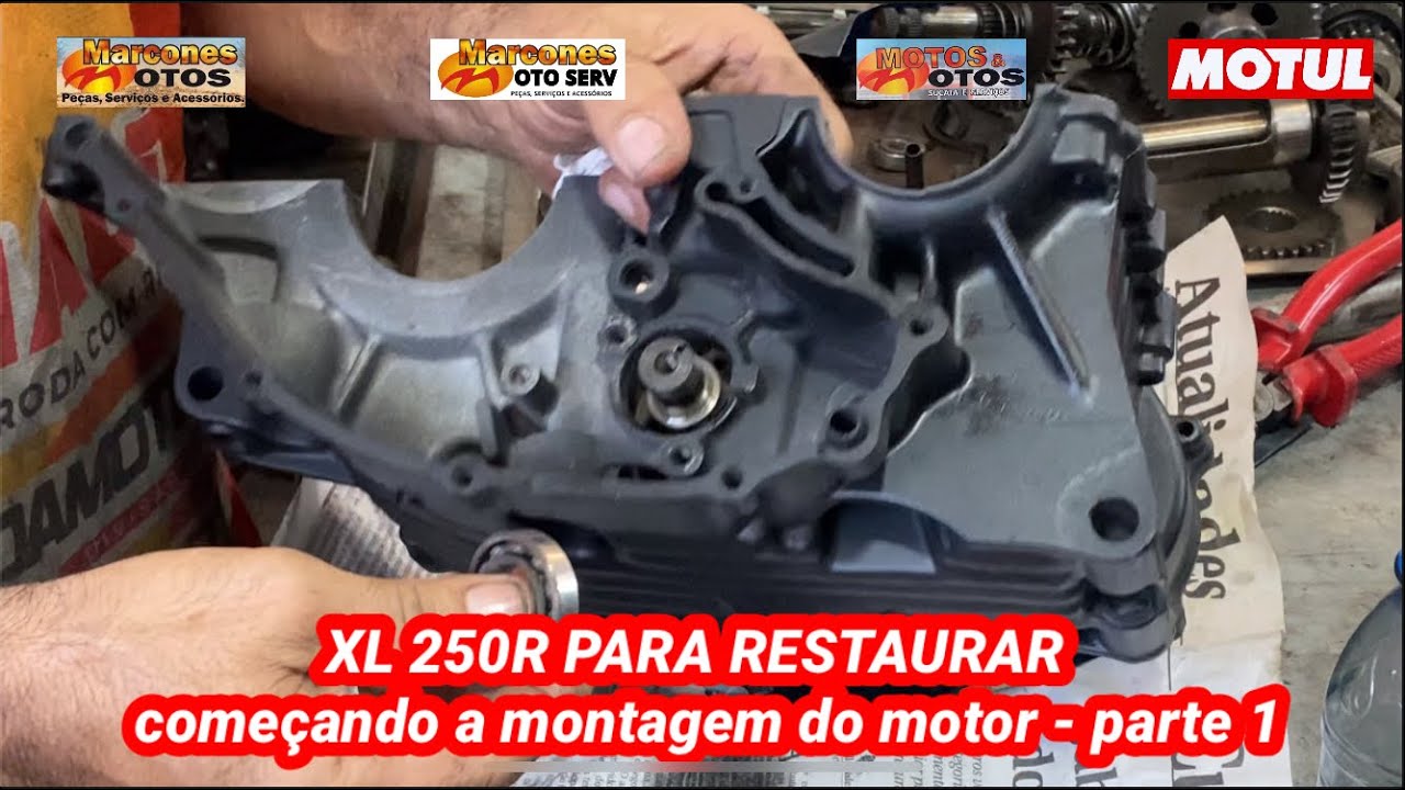 XL 250R PARA RESTAURAR - montando o motor passo a passo parte 1 