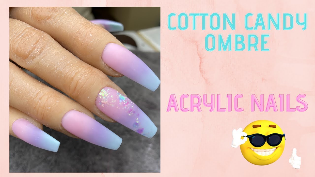 Cotton candy ombre acrylic nails/Matte Nails