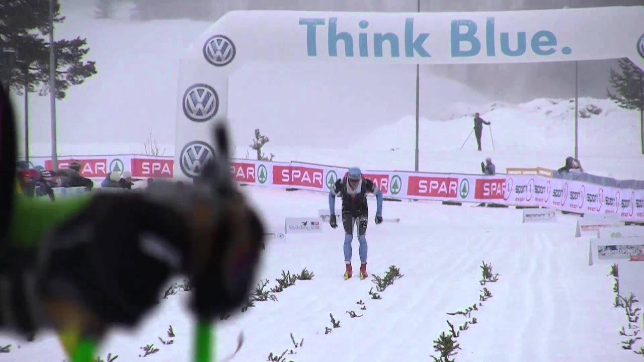 Birkebeinerrennet 2013: Målgang menn, elite. Anders Aukland seirer.