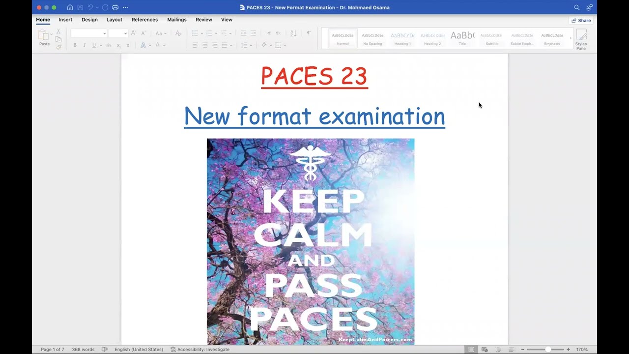 New Paces Examination Format - Paces23 - Dr.Mohamed Osama