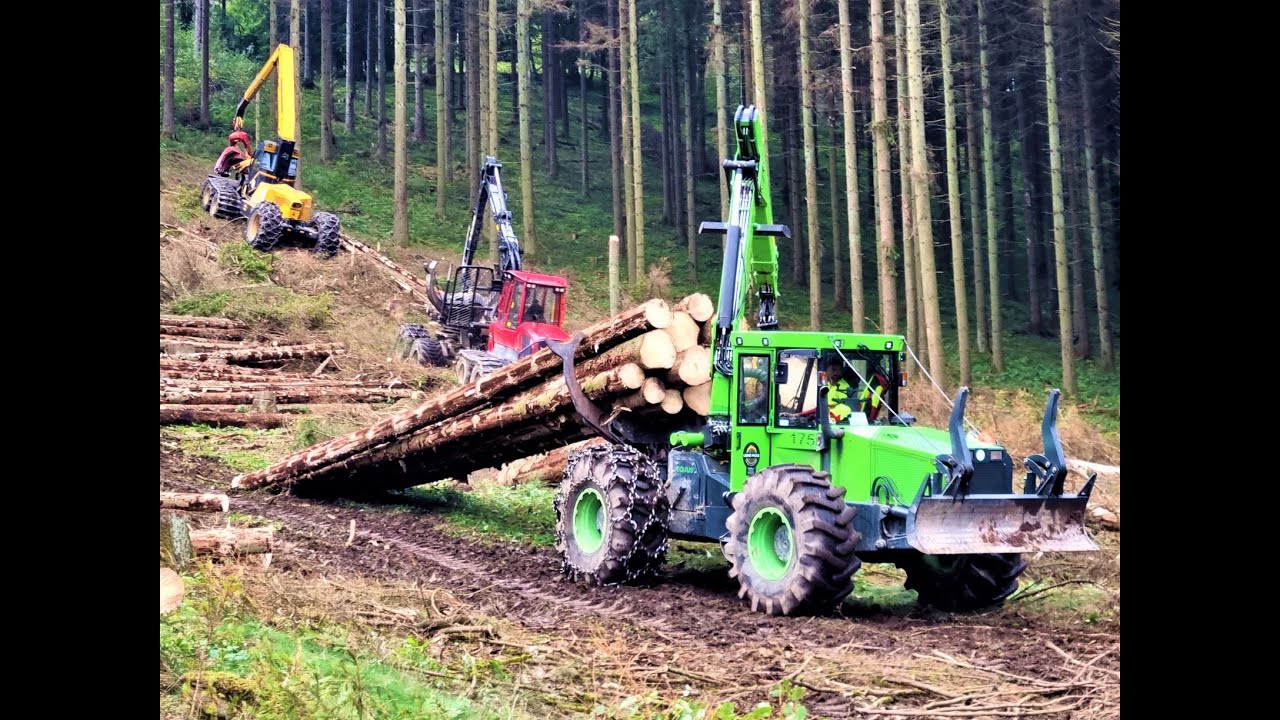 🌲 Highlander HL20-1 & Equus 175 & Komatsu 875 • *Three machines in action* • Lesneprace-Sro • Part3🌲