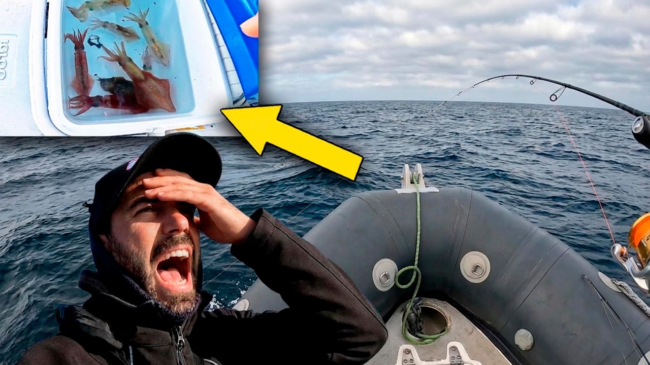 PESCA a EGGING (Día de L0C0S) ¡¡Con OLEAJE y NIEBLA SOSPECHOSA!!