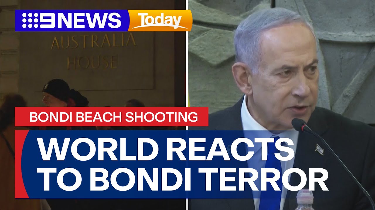 World leaders react to Bondi Beach terror shooting | 9 News Australia