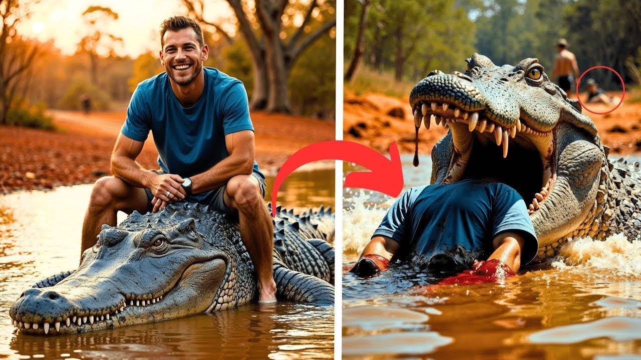 ПРЯМОМ ЭФИРЕ - ОН СНИМАЛ СВОЮ СМЕРТЬ... 🐊 Нападение крокодила попало на камеру!