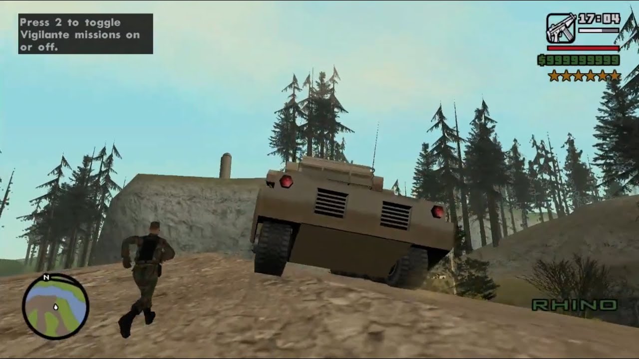 GTA San Andreas - CJ deals with military army 6 stars forcefully and does not give up