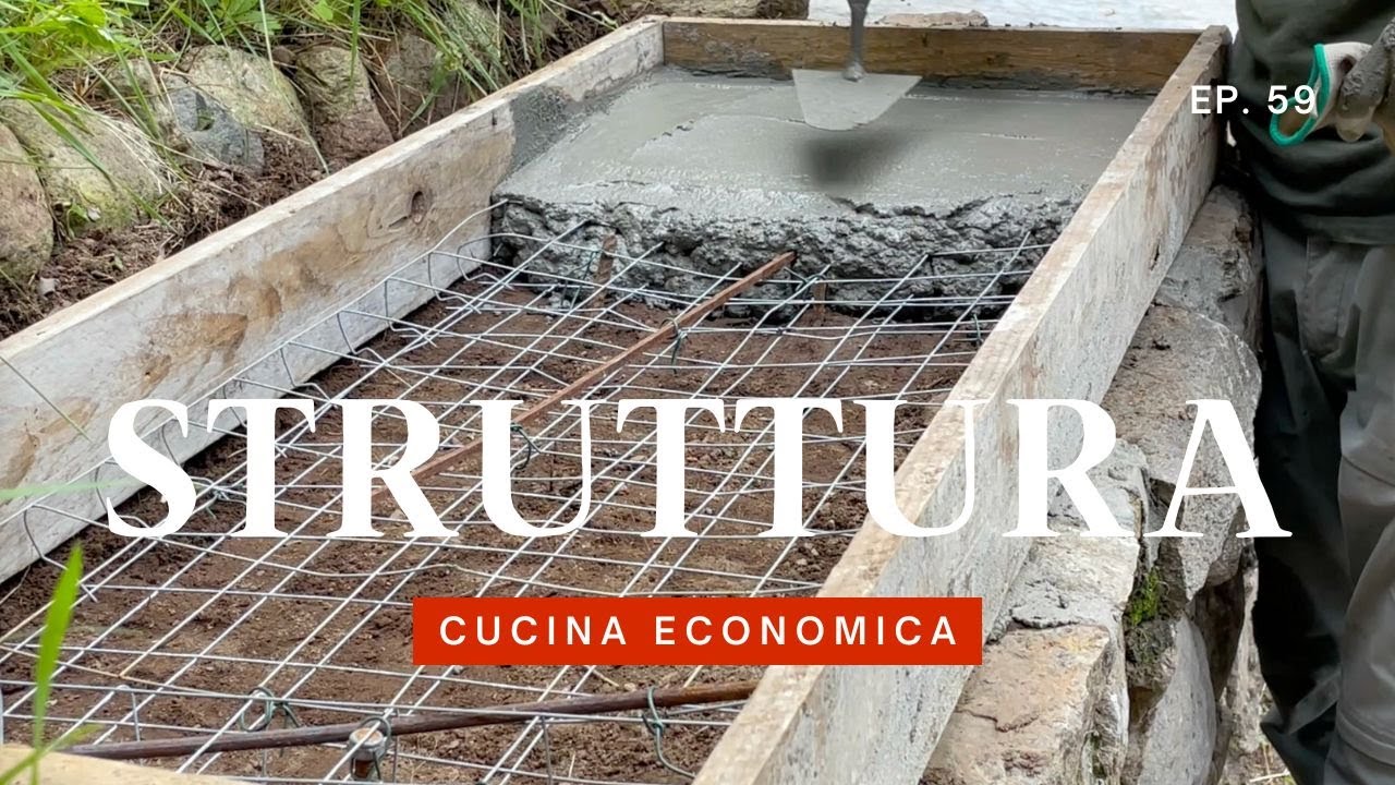Come costruire una cucina economica per l'esterno 1: gettata, progetto, misure, taglio mattoni, posa