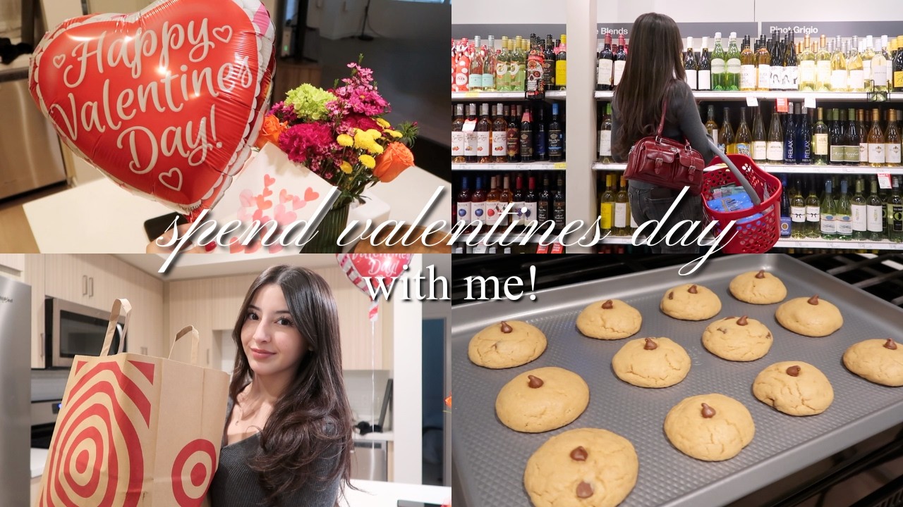 VALENTINES VLOG | gift shopping + haul, drive in movie, baking cookies