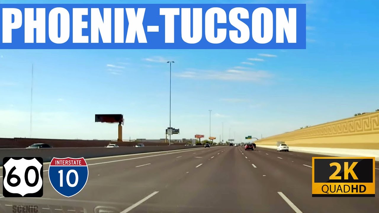 Driving Phoenix to Tucson via US-60 & I-10 (2K HD)