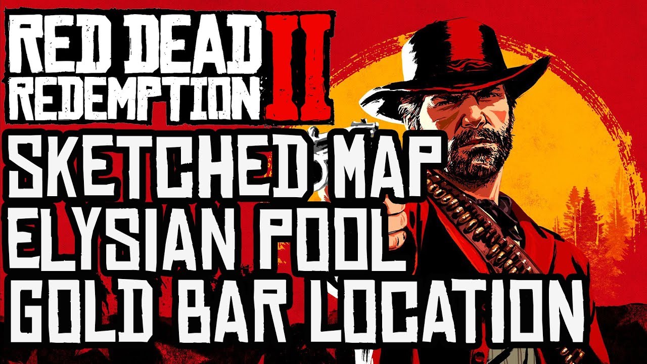 Red Dead Redemption 2: Sketched Map Elysian Pool Gold Bar Location