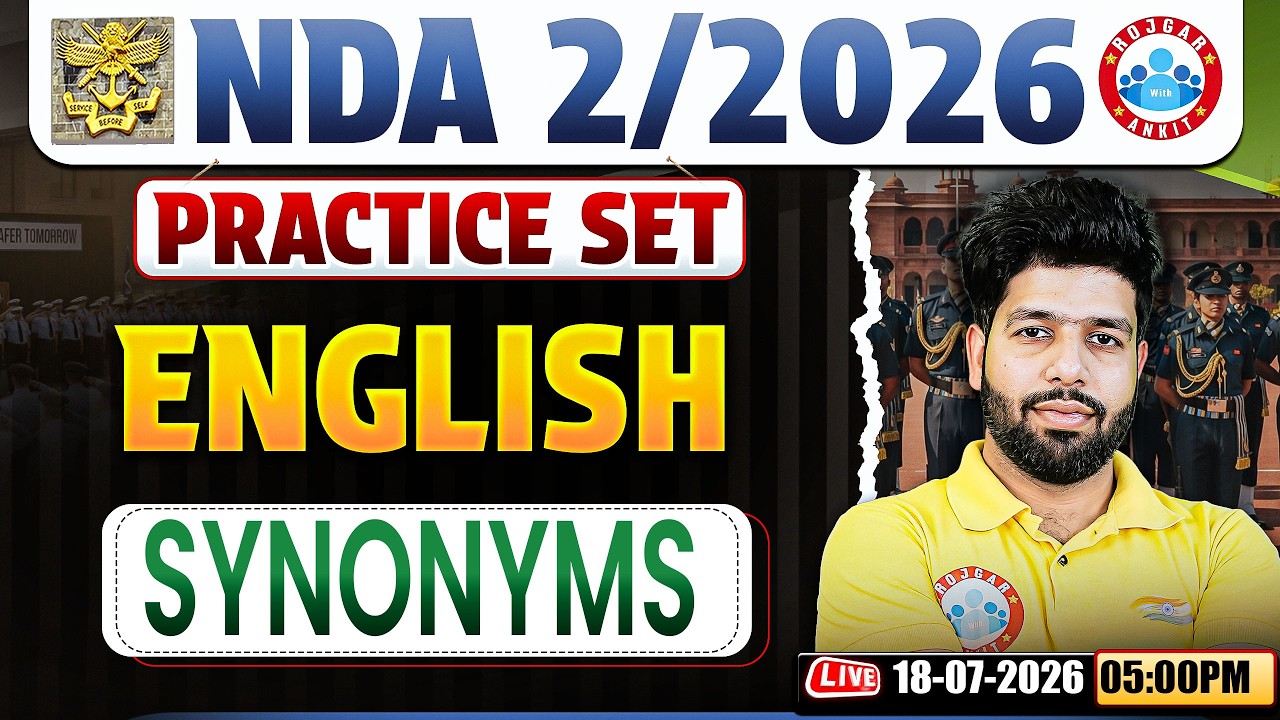 NDA English : Synonyms | NDA English Practice Set - 06 | English For NDA 2 2026 By Anuj Sir