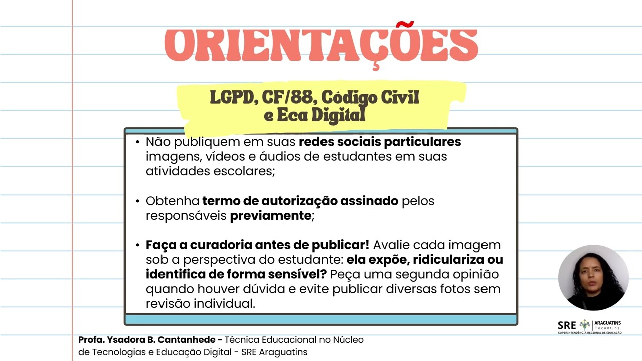 Educação Midiática - Orientações acerca da privacidade da imagem do estudante e servidores nas redes