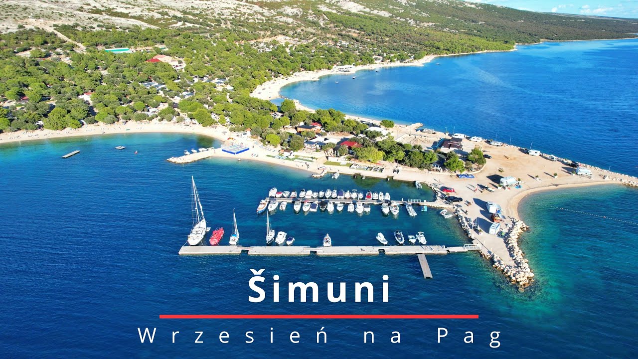 Droga z Mandre do Šimuni i plaże w Šimuni z lotu ptaka.