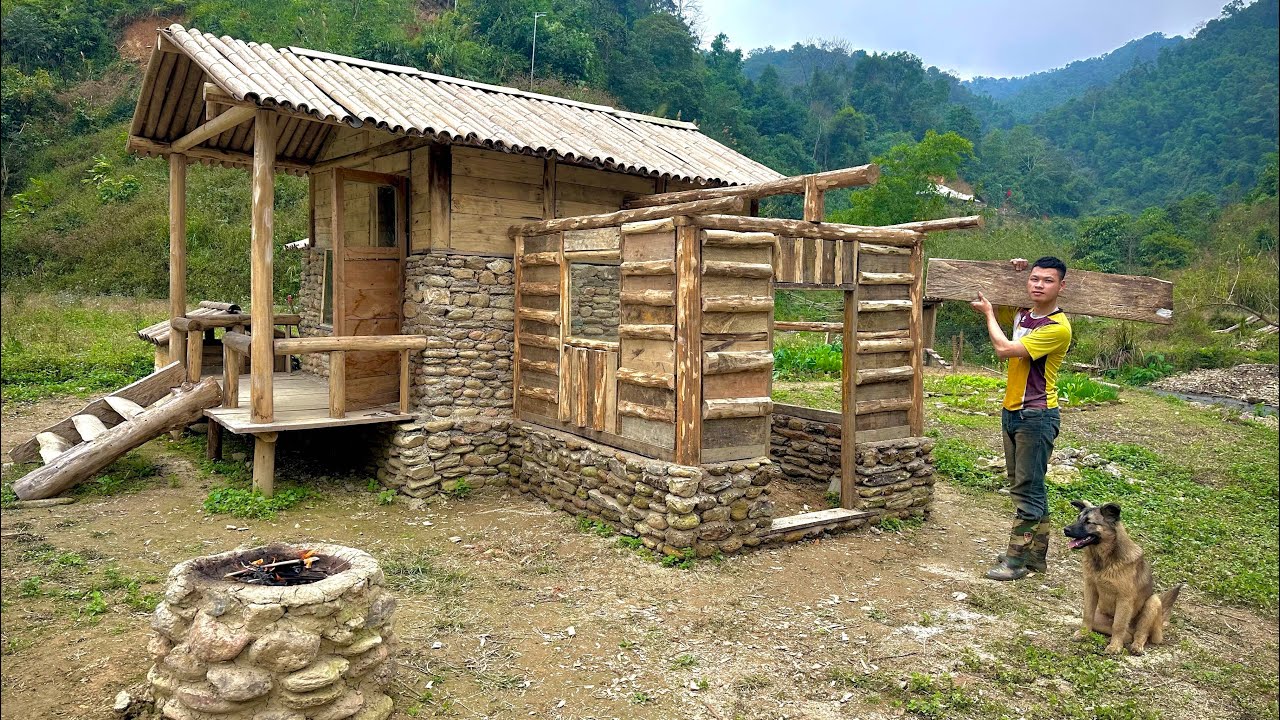Finished the bathroom frame, cooked with organic vegetables grown by myself.