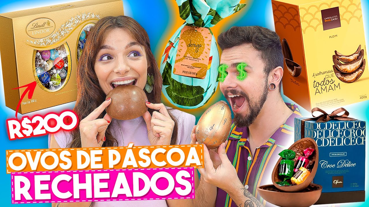PROVANDO OVOS de PÁSCOA RECHEADOS PUDIM, de GRAVIOLA, OFNER, LINDT