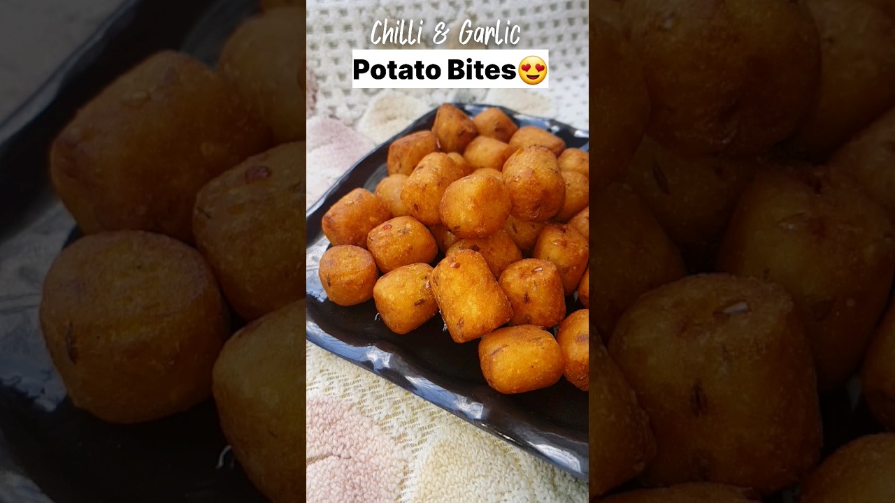 Chilli & Garlic Potato Bites 😍😋🤤🔥| Potato Bites Recipe | Easy Recipe Potato Bites | #shorts #yt