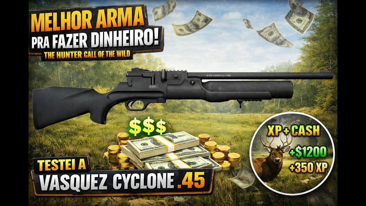 A MELHOR ARMA para FARMAR DINHEIRO? Testei a Vasquez Cyclone .45! | The Hunter Call of the Wild