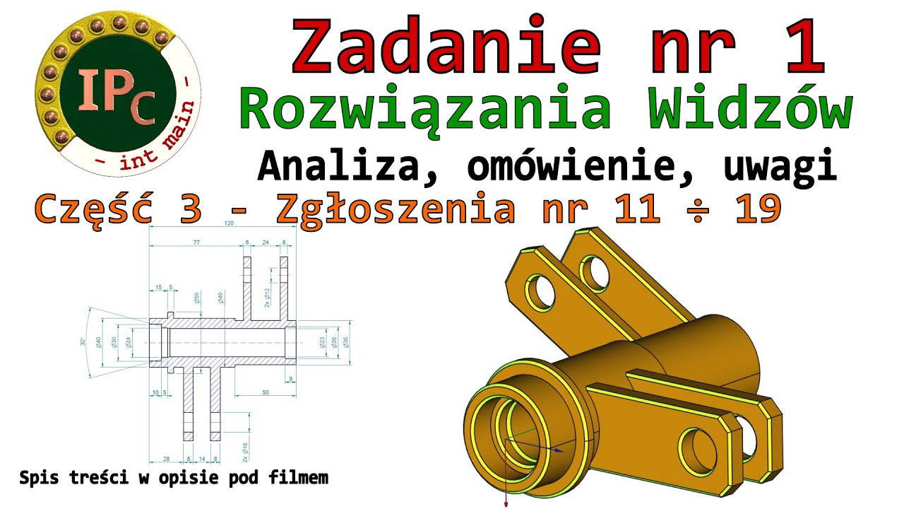 [367] Zadanie nr 1 - rozwiązania Widzów - część 3 | FreeCAD / Solid Edge | modelowanie 3D | Analiza