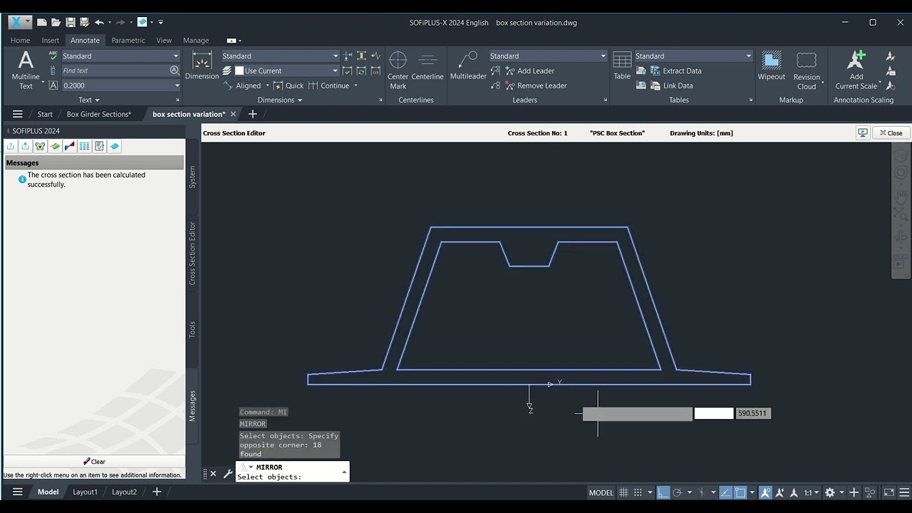 PSC Box Girder in SOFISTiK : Section Variables