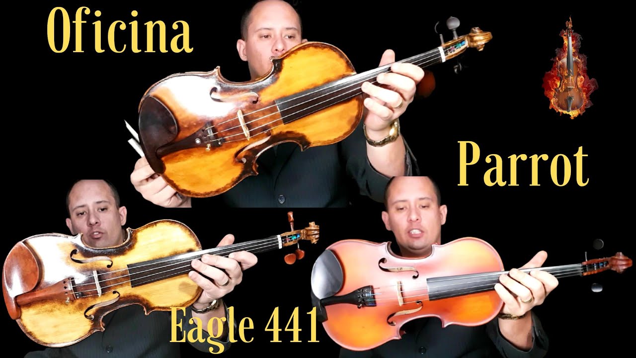 《COMPARAÇÃO》Violino de oficina X Eagle 441 reformado X Parrot Simples.