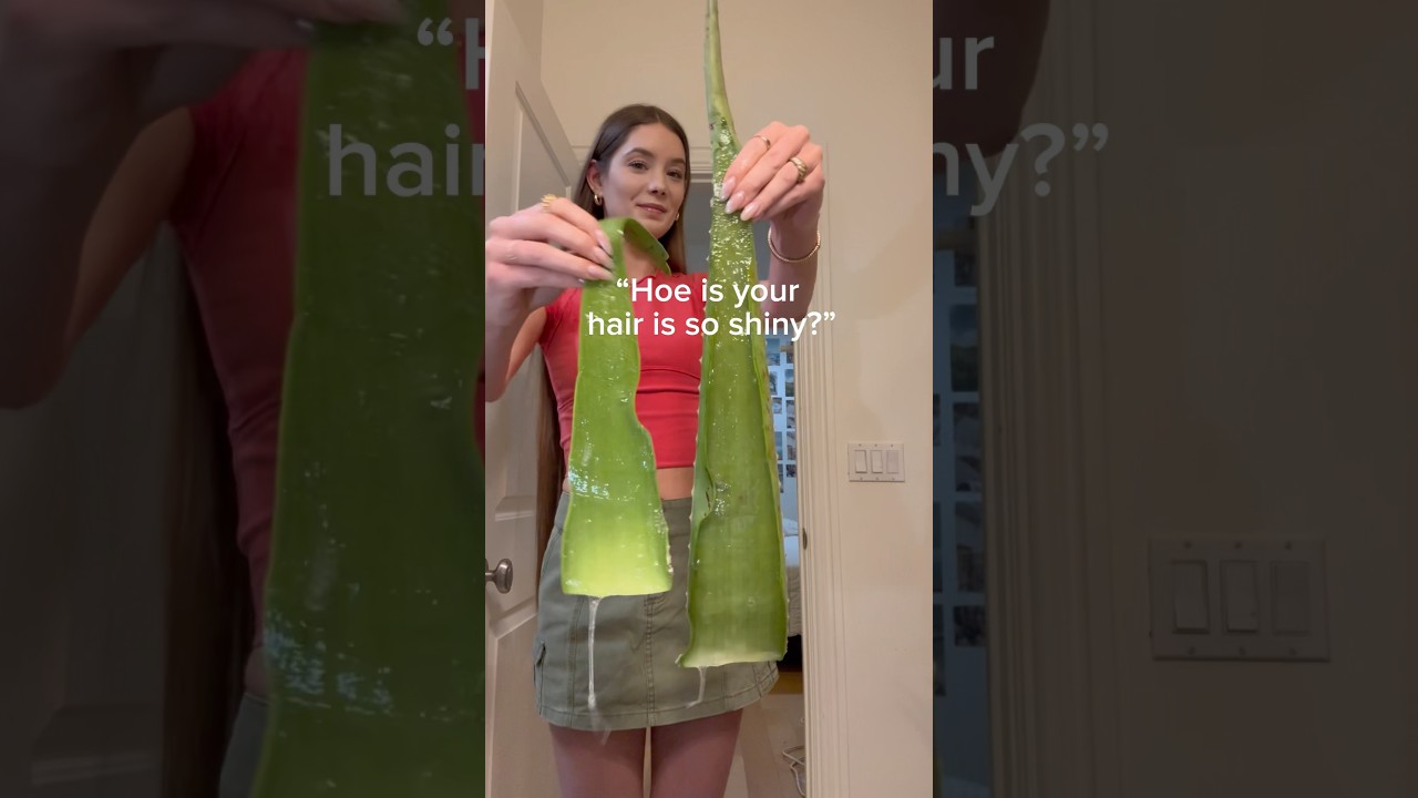 Nature&rsquo;s hair gloss? ✨🪴 #haircare #shinyhair #aloevera