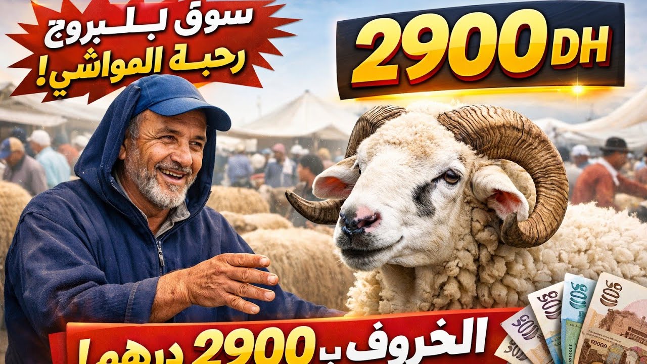 اثمنة كل من الحولي الكسابي والفحالي و كذالك الخروف الخروف المؤهل لعيد الاضحى من سوق الأحد البروج 