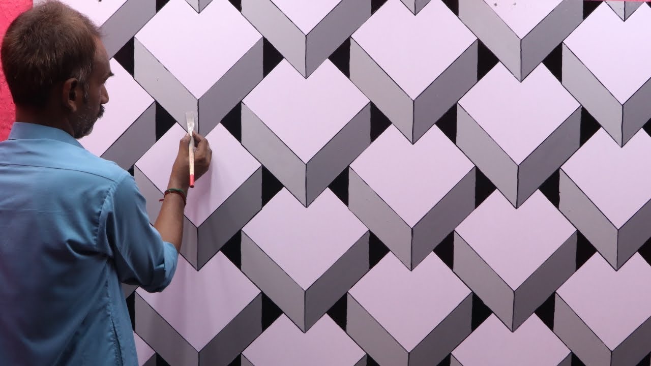optical illusion 3d wall design | 3d wall painting | 3d wall decoration effect | interior design