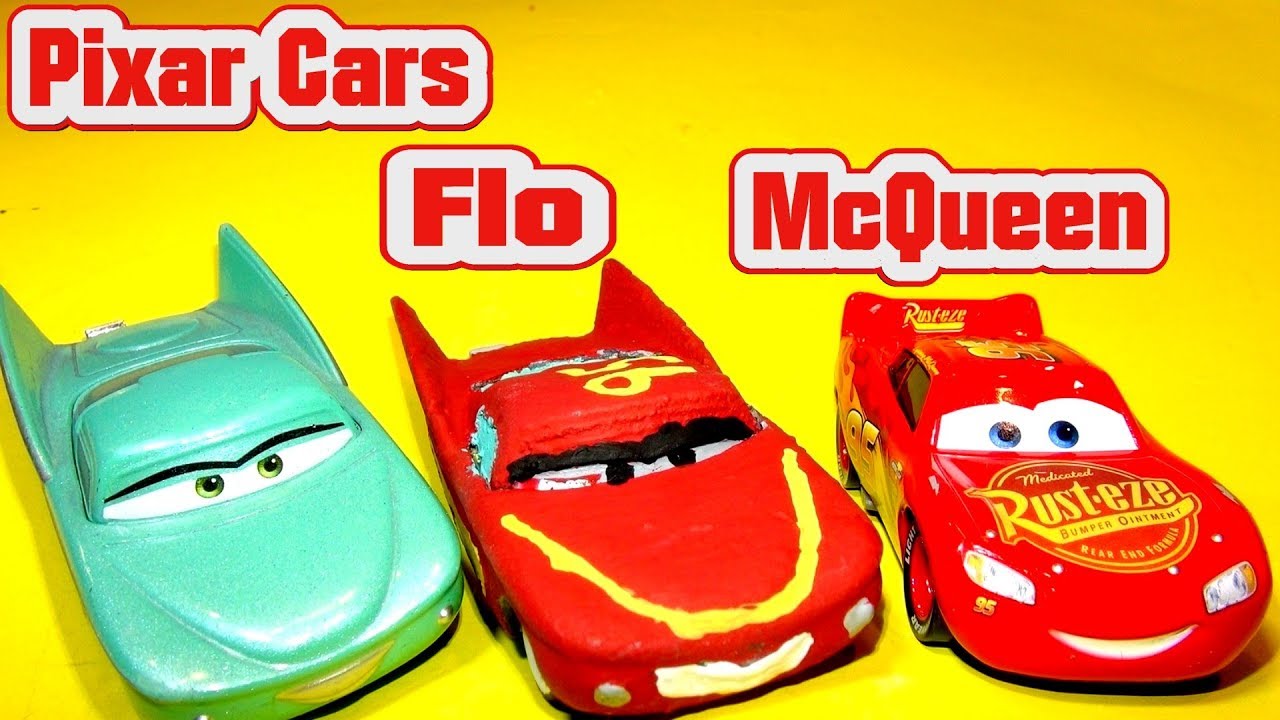 Disney Pixar Cars FLO as Lightning McQueen Custom Painted Diecast Cars with Cars 3 Customs