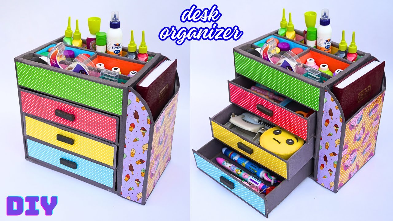 DIY Desk Organizer/How to Make a Space Saving Organizer from waste Flipkart box/Best out of Waste
