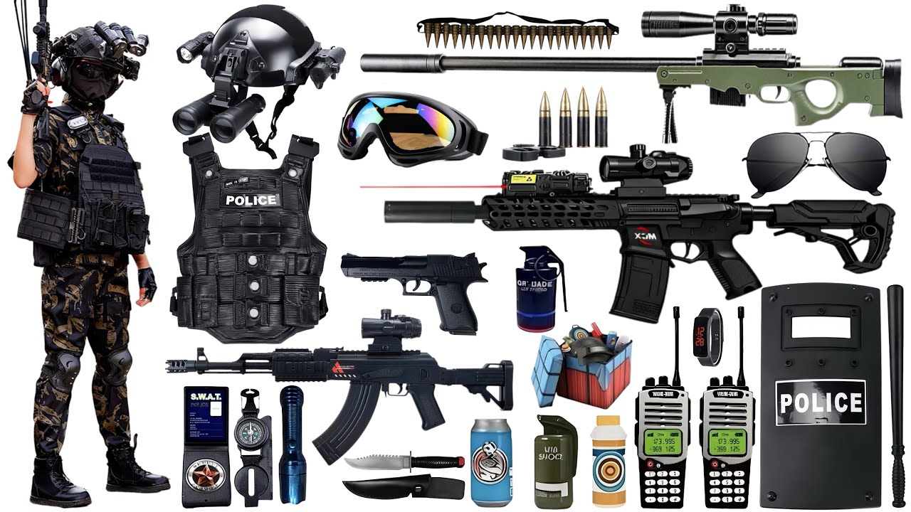Unboxing special forces toys, SLR, MK1 assault rifle, cannon sniper rifle, pistol, electric toy gun