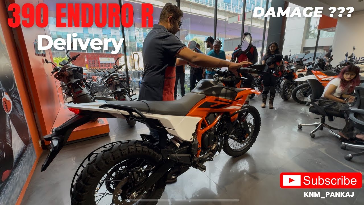 Taking delivery of 390 Enduro R global spec 🔥 | Damaged Tank on new bike ?? #ktm #enduro 