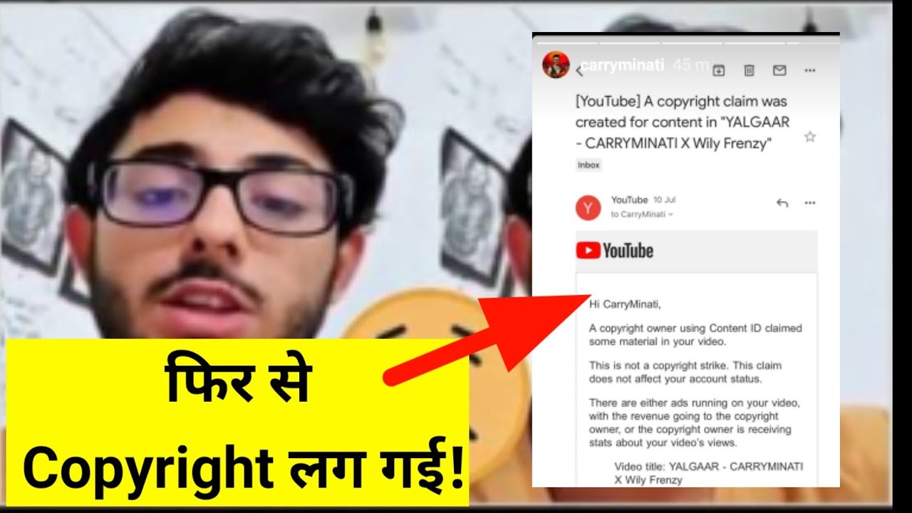 Carryminati got copyright claim notice on yalgaar and art of bad words! carryminati new video