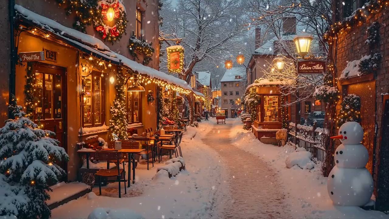Smooth Jazz on Winter Streets ☕ Night City Coffee Vibes & Relaxing Café Music