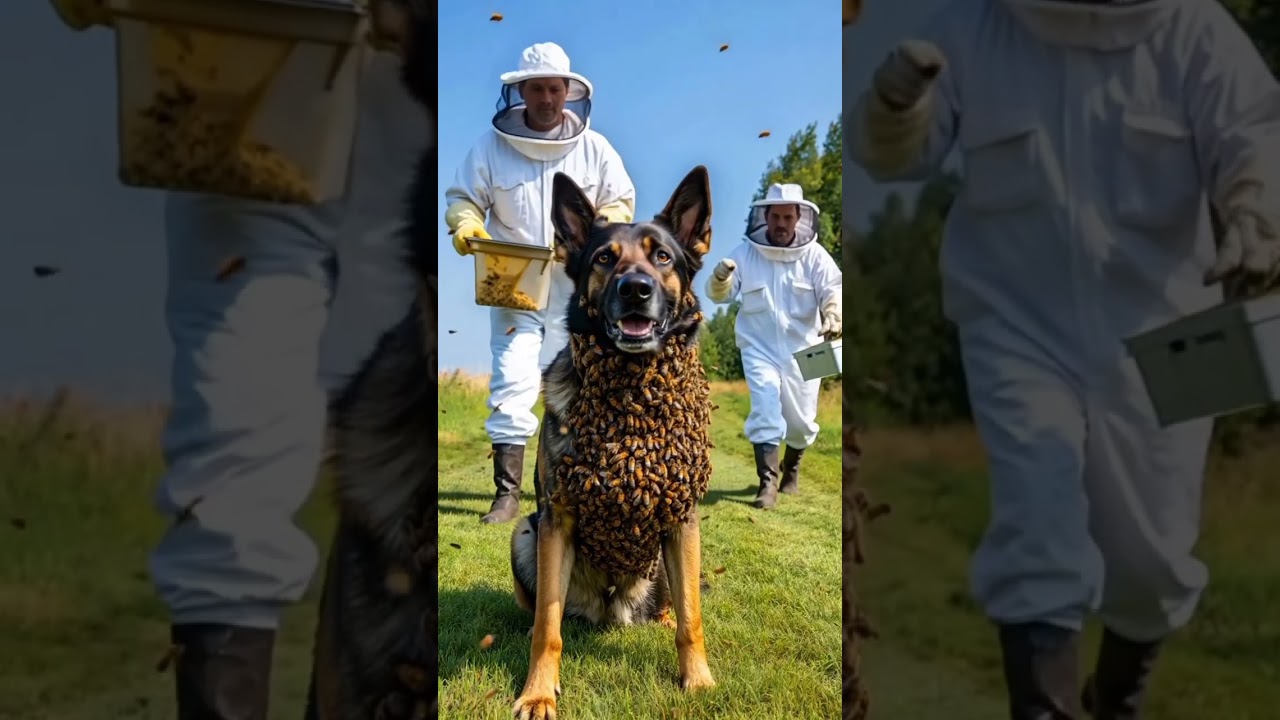 Million of Bees are fully covered the Dog Rescue Team save the Dog life #shorts #youtubeshorts