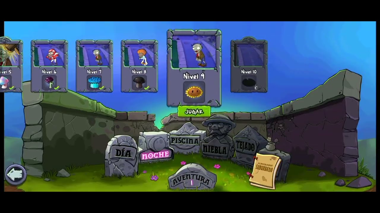 Plantas vs Zombies Parte 16, un nivel más y acabamos el patio de noche 