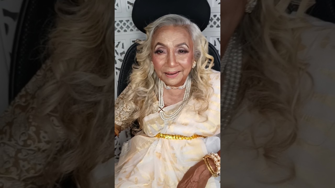 90 years old Grandma's makeup  #shorts #shortvideo #makeup #oldwomenmakeup