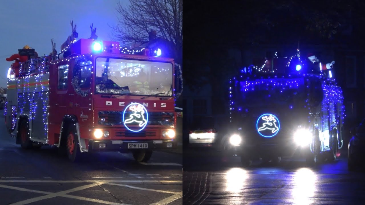 Christmas fire engine - Ex Hemel Hempstead Dennis pump escape with Santa on top